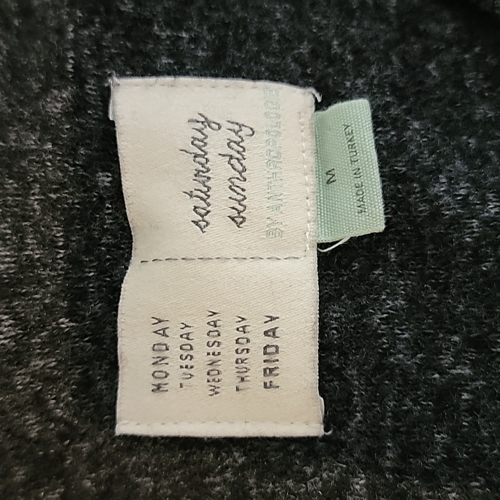 Anthropologie Saturday Sunday Gray Faux Wrap Knit Sweater Dress M Long Sleeve - Picture 9 of 13